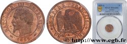 Un centime Napoléon III, tête nue, différent levrette 1855 Paris F.102/15