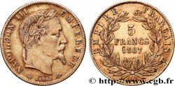5 francs or Napoléon III, tête laurée 1867 Paris F.502/11
