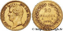 20 francs or Louis-Philippe, Tiolier, tranche inscrite en relief 1830 Paris F.525/1