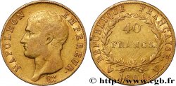 40 francs or Napoléon tête nue, Calendrier grégorien 1806 Turin F.538/4