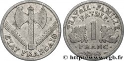1 franc Francisque, légère, frappe médaille 1943 Paris F.223/3 var.