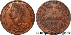 Concours de 10 centimes, piéfort au quadruple de Montagny, premier revers, tranche inscrite 1848 Paris VG.3166 var.