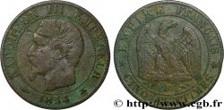 Cinq centimes Napoléon III, tête nue 1854 Strasbourg F.116/10