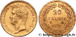 20 francs or Louis-Philippe, Tiolier, tranche inscrite en creux 1831 Paris F.524/2 AU 
