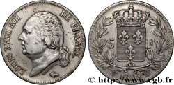 5 francs Louis XVIII, tête nue 1822 Lille F.309/75
