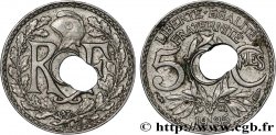 5 centimes Lindauer, petit module, Fauté double trou 1935 Paris F.122/18 var.