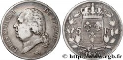 5 francs Louis XVIII, tête nue 1823 Paris F.309/76