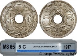 5 centimes Lindauer, grand module 1917 Paris F.121/1