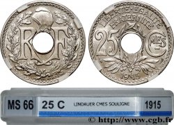 25 centimes Lindauer, Cmes souligné 1915  F.170/3