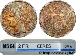 2 francs Cérès, avec légende 1887 Paris F.265/13