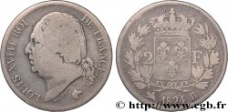 2 francs Louis XVIII 1824 Rouen F.257/52