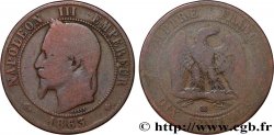 Dix centimes Napoléon III, tête laurée 1863 Strasbourg F.134/11