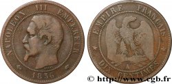 Dix centimes Napoléon III, tête nue 1856 Paris F.133/34
