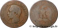 Dix centimes Napoléon III, tête nue 1854 Bordeaux F.133/16