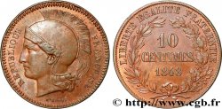 Concours de 10 centimes, essai en cuivre par Rogat, deuxième concours 1848 Paris VG.3170 var.