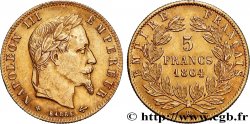 5 francs or Napoléon III, tête laurée 1864 Strasbourg F.502/6