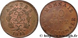 10 cent. Anvers au double L, frappe de l’atelier de Wolschot 1814  Anvers F.130C/2