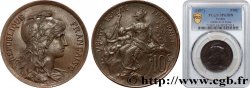 Essai de 10 centimes Daniel-Dupuis, non daté, ESSAI en creux au niveau de la date n.d.  GEM.33 2 SPL63 PCGS