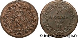 Un décime à l’N couronnée 1814 Strasbourg F.131/1