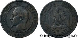 Dix centimes Napoléon III, tête nue 1855 Lille F.133/32