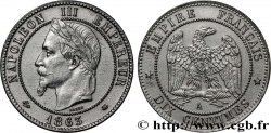 Dix centimes Napoléon III, tête laurée, plaqué nickel 1863 Paris F.134/10 var.