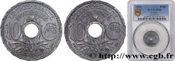 Épreuve double revers de 10 centimes Lindauer en aluminium, tranche à 24 pans 1939 Paris GEM.41 7
