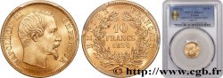 10 francs or Napoléon III, tête nue, petit module, tranche lisse 1854 Paris F.505/1