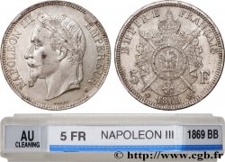 5 francs Napoléon III, tête laurée 1869 Strasbourg F.331/15