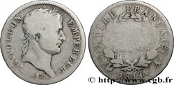 1 franc Napoléon Ier tête laurée, Empire français 1814 Paris F.205/74