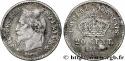 20 centimes Napoléon III, tête laurée, grand module 1867 Paris F.150/1
