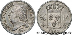 1/4 franc Louis XVIII 1822 Paris F.163/21