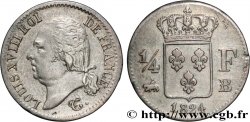 1/4 franc Louis XVIII  1824 Rouen F.163/32