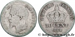50 centimes Napoléon III, tête laurée 1864 Paris F.188/2