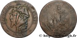 Dix centimes Napoléon III, tête laurée, satirique 1863 Paris F.134/10 var. VG 
