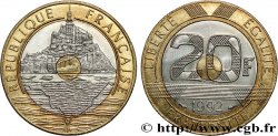 20 francs Mont Saint-Michel, 5 cannelures, \ / ouvert 1992 Pessac F.403/3
