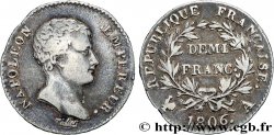 Demi-franc Napoléon Empereur, Calendrier grégorien 1806 Paris F.175/1