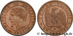 Un centime Napoléon III, tête nue 1855 Rouen F.102/17