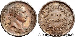 Demi-franc Napoléon Ier tête laurée, République française 1808 Paris F.177/2