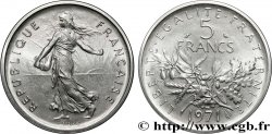 Piéfort Cu-Ni de 5 francs Semeuse 1971 Paris GEM.154 P1 