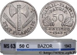 50 centimes Francisque, légère 1943  F.196/2