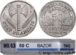 50 centimes Francisque, légère 1943  F.196/2 SPL63 GENI