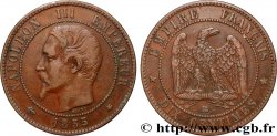 Dix centimes Napoléon III, tête nue, différent ancre 1855 Strasbourg F.133/24
