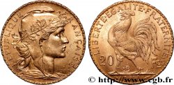 20 francs or Coq, Liberté Égalité Fraternité 1910 Paris F.535/4
