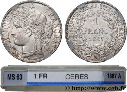 1 franc Cérès, IIIe République 1887 Paris F.216/9