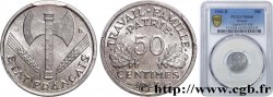 50 centimes Francisque, légère 1943 Beaumont-Le-Roger F.196/3