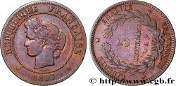 5 centimes Cérès, Fautée coins tournés -14 min/-84° 1897 Paris F.118/39 var.