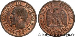 Un centime Napoléon III, tête nue 1853 Bordeaux F.102/6 AU58 