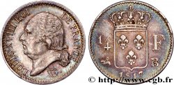 1/4 franc Louis XVIII 1817 Rouen F.163/2 TTB 