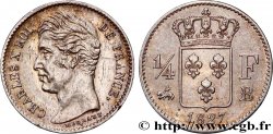 1/4 franc Charles X 1827 Rouen F.164/11 TTB+ 
