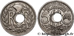 5 centimes Lindauer, petit module, perforation décentrée 1924 Poissy F.122/9 var.